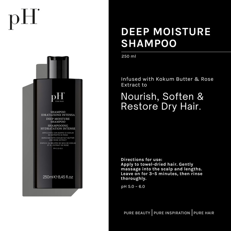pH PURE HAIR Deep Moisture Shampoo - Sulfate-Free, Hydrating pH