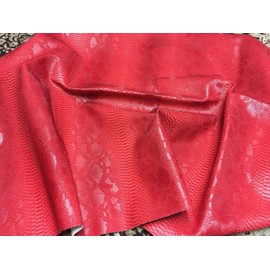 Viper SOPYTHANA Embossed Snake Skin Vinyl Leather Fabric Upholstery RED YRD