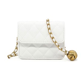 Mini Crossbody Bags for Women-Small Phone Bags Fashion Belt Bags Leather Quilted Chain Purse with Adjustable Belt for Ladies Travel