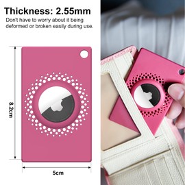 Paquete de 2 soportes para billetera Airtag, delgado y delgado, tamaño de tarjeta de crédito para AirTag para bolso, bolso, embrague, pulsera (rosa)