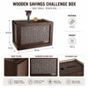 Wooden Savings Challenge Box for Cash – Reusable $10,000 Money