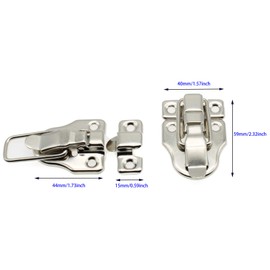 LBTODH 2 pcs Retro Style Duckbilled Toggle Hasp Latch Antique Toggle Hasp Latch for Jewelry Box Cabinet Toolbox Suitcase,with Mounting Screws(Silver)