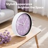 TAHEAT Wall Clock, Decorative Modern Purple Clock for Kitchen Living