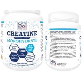OrthoPure Creatine 100% Pure Micronized Powder, 5000mg Per Dose, 3rd Party Lab Tested, Faster Absorption - Supplement for Muscle Growth, Increased Strength, Enhanced Energy and Improved Athletic/Sports Performance, Made in Canada (400g)