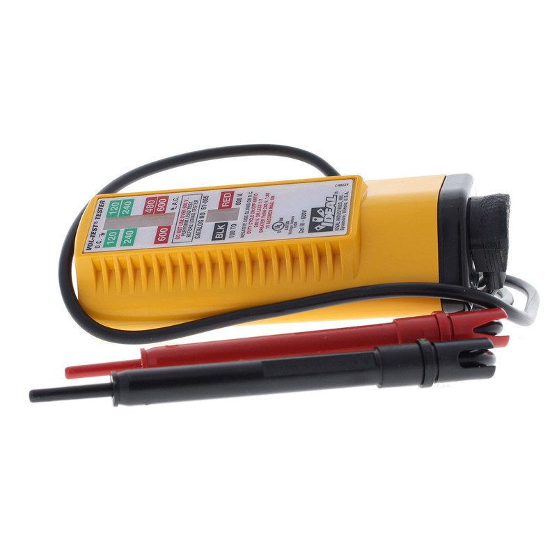 IDEAL Electrical 61-065 Vol-Test Voltage Tester, CAT III for 600V,Yellow