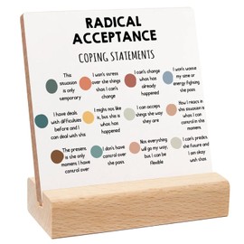 Gentle Reminders Gift, Cheer Up Gifts for Mental Health, Positive Self Affirmations Wooden Sign with Wooden Stand, Encouragement Gifts for Psychologist School Counselor Student Boy Girl Best Friends