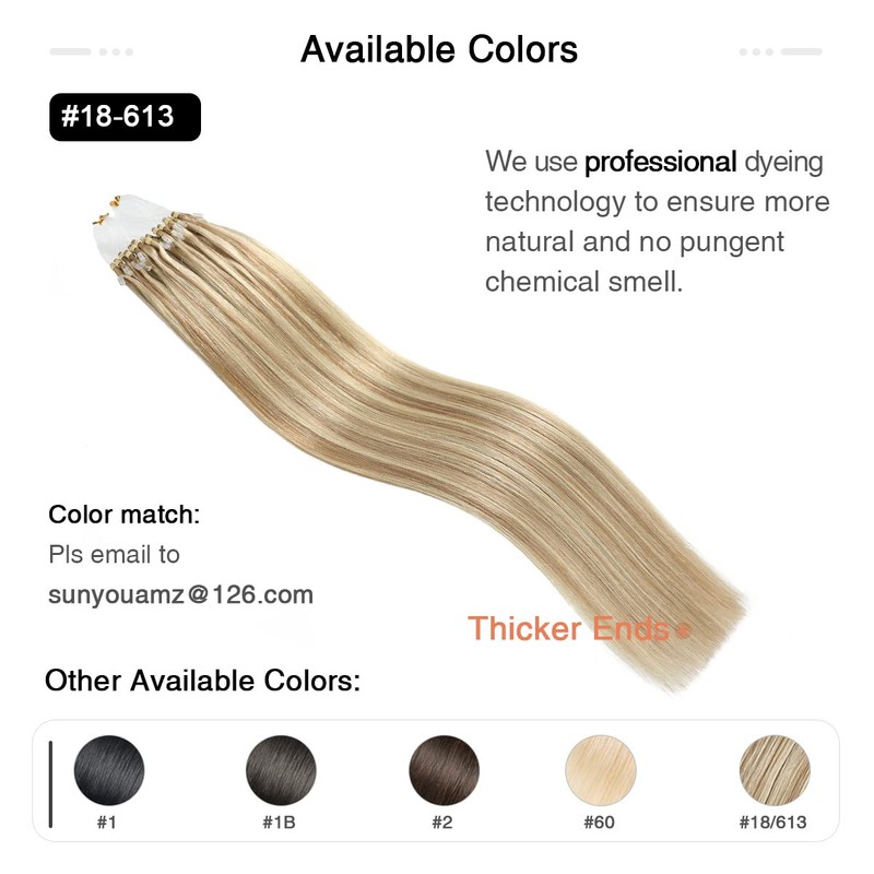 SUYYA Extensiones De Pelo Micro Loop Cabello Humano Real Rubio