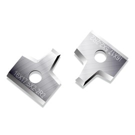 Woodworking Veneer Edge Trimmer Blades 16x17.5x2.0mm-2R2 2-Pcs, Chamfer Plane, Edge Banding Cutter, Manual Planer Blade, Burr Scraper for Board & Wood Surfaces (16x17.5x2-2R2, 2-PCS)