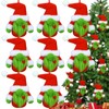 Syhood 8 Pcs Lime Green Furry Gnome Ornament Christmas Red