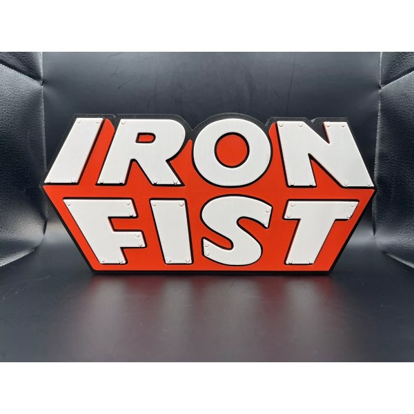 Iron Fist Logo Sign Display | 3D Wall Desk Shelf