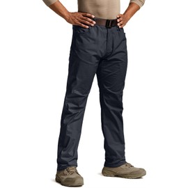 CQR Men's Flex Stretch Tactical Pants, Water Resistant Ripstop Cargo Pants, Lightweight EDC Outdoor Work Hiking Pants, Tac-Stretch Operator Navy, 30W x 32L
