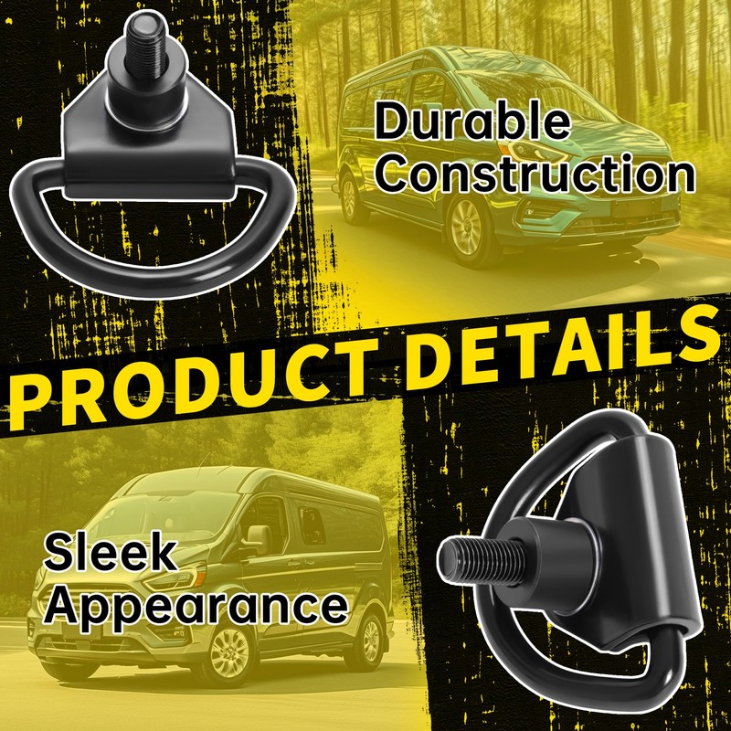 KUAFU 2Pcs Cargo D-Hooks Compatible with 2015-2024 Ford Transit 150
