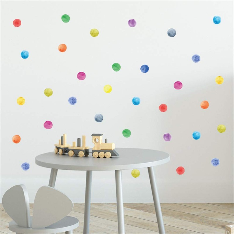 Wajade 60 PCS Colorful Dots Wall Stickers Round Circle Wall
