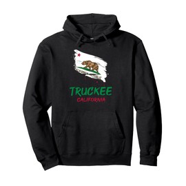 Truckee California Paint Splatter Flag Vacation Souvenir Pullover Hoodie