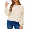 LOMON Cable Knit Sweater Women Oversized Long Sleeve Casual Chunky
