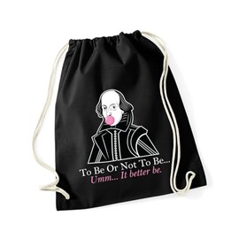 Hippowarehouse To be or not to be... Umm... It better me Drawstring Cotton School Gym Bag 37cm x 46cm, 12 litres