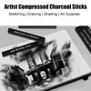 XQIGI Compressed Charcoal Sticks 6 PCS, Kneaded Rubber Erasers Large