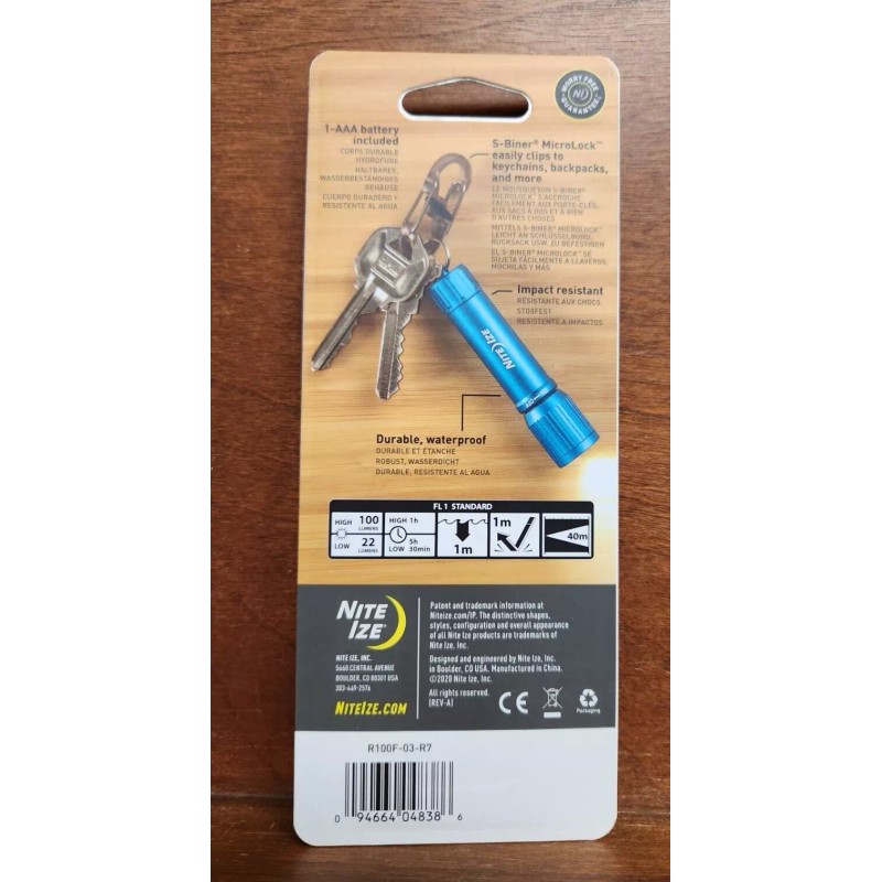 Nite Ize Radiant 100 Keychain Flashlight, Compact EDC Light with