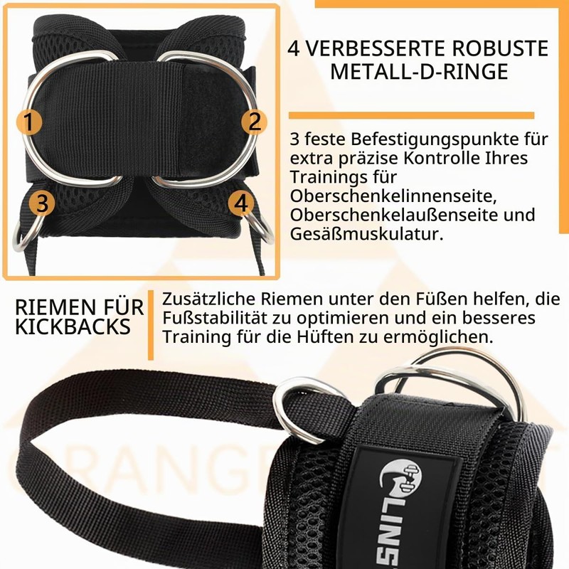 Foot Straps Cable Pull for Pulley Fitness with Fixed Rope,