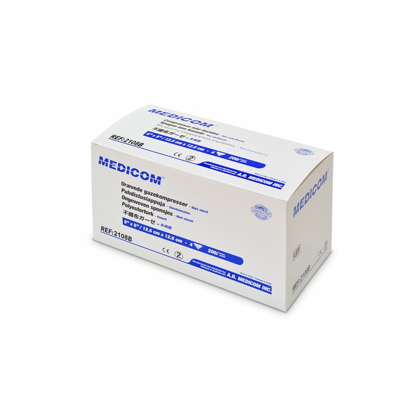 Non-Woven Gauze, 4.9 x 4.9 inches (12.5 x 12.5 cm), Boxed, 200 Sheets