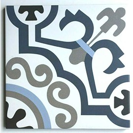 8x8 Versay Grand Blue Encaustic Style Porcelain Tile by Squarefeet Depot (Box of 10)