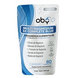 Oby Magnesio Complex 5 tipos Citrato de Magnesio, Glicinato, Treonato, Taurato, Malato, Vitamina D3 y Espirulina Azul - Alta Pureza,...               