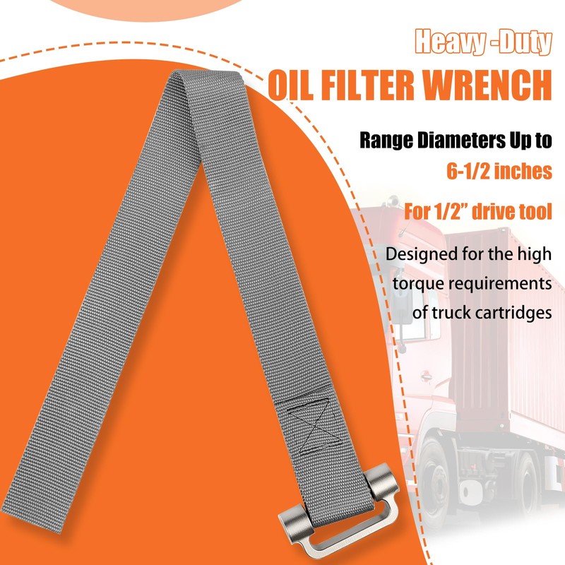 Sefream Heavy Duty Strap Oil Filter Wrench for Various Up