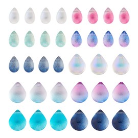 KISSITTY 100pcs Teardrop Crystal Sun Catchers Charms Top Drilled Transparent Glass Beads 10 Colors for DIY Necklace Bracelet Earrings Jewelry Making 9-12mm