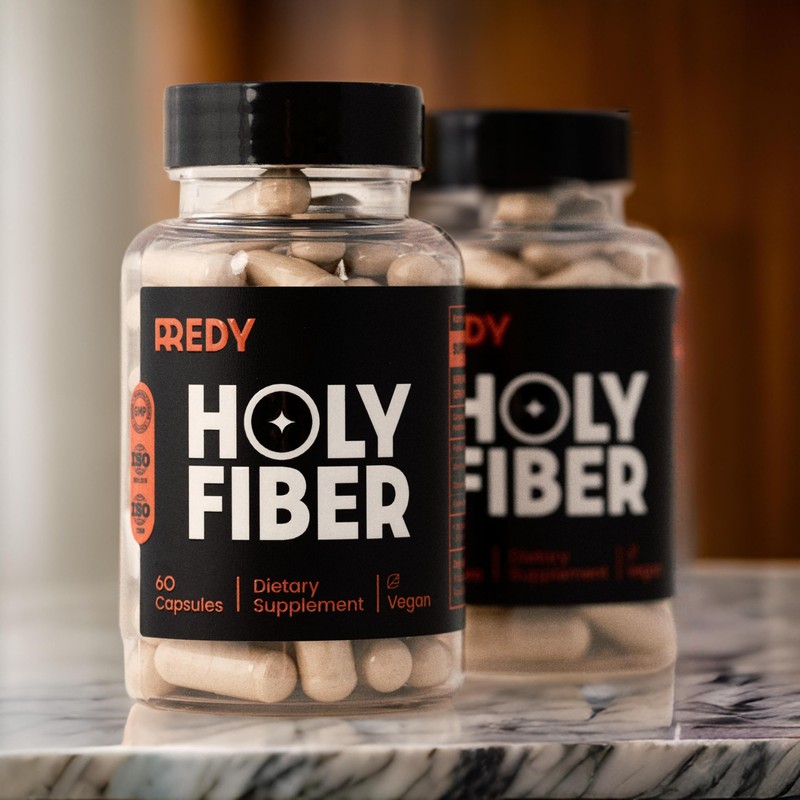 REDY Organic Psyllium Husk Fiber Capsules Supplement, 60 Count, Natural