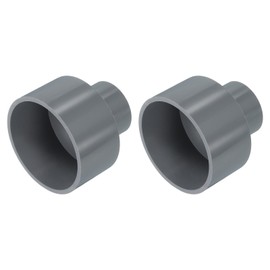 sourcing map 2 Pcs UPVC Reducer Pipe Fitting, 75x40mm PVC Straight Pipe Coupling Adapter Connector for Home Sewer Plumbing Water Line, Grey