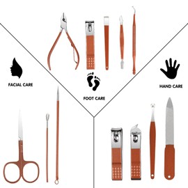 Tumkun Manicure Pedicure Set - Nail Clippers Toenail Clippers Kit,manicure kit for women professional, Nail Care Kit with,Pink Travel Case, Set of 12