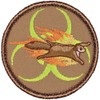 Biohazard Flaming Flying Squirrel Patrol Patch - 2" Diameter Round