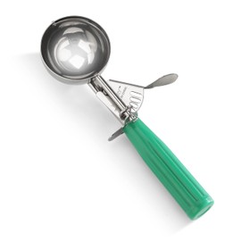 New Star Foodservice 34806 Commercial-Grade Thumb Press Food Disher/Ice Cream Scoop, 18/8 Stainless Steel, 3.25 oz, Size 12, Green