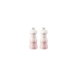 Le Creuset Small Salt and Pepper Mill Set, ABS Plastic, Each 5 x 5 x 12.1 cm, Ceramic Grinder, Shell Pink, 44900117770000