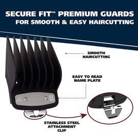 Guards Cutting Guides Professional Comb Set，10 Pcs Black Hair Cutting Guide Combs Set with Metal Clip Compatible with Most Wahl Clippers