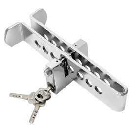 ZIMISI Car Anti-Theft Brake Clutch Lock, Stainless Steel 8 Holes Auto Brake Pedal Lock with 3 Keys, Portable Vehicle Security Protection Tool, Universal Car Brake Locks