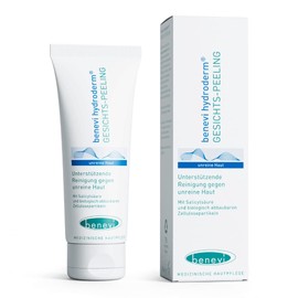 benevi Exfoliating 75 ml for blemished skin opens clogged pores, removes blackheads and dead calluses. The annoying fat shine is reduced and the skin complexion is refined.