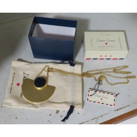 Dear Drew by Barrymore Soho Fan Blue Pendant Necklace 32" Stay In Love w Unknown