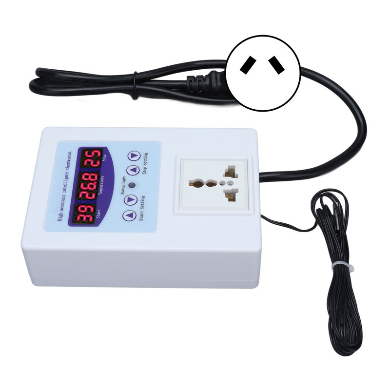 Temperature Controller Digital Display Thermostat Temp Regulator with Sensor AC110‑240VAU