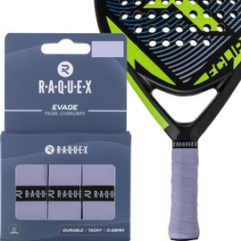 Raquex Evade Padel Racket Overgrip Tape – 10 Colours - 3 Pack Padel Ball Overgrip Tape, 0.65mm Thickness – Absorbent, Slightly Tacky Anti Slip Over Grip for Padel or Pickleball Racquets (Purple)