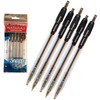 NATARAJ Snappy Ballpoint Pens, Retractable, BLACK, 0.7mm Fine Point, Pack