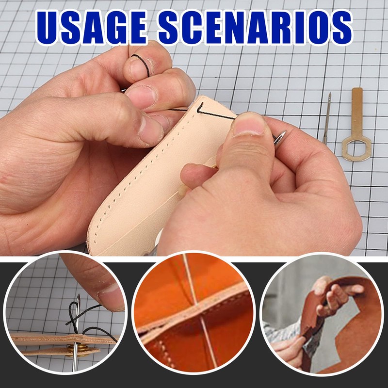 Glarks 15Pcs Sewing Awl Kit Portable Leather Stitching Repair Stitch