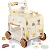 Pithfor Wooden Baby Walker, 3-in-1 Baby Push Walker, with Pretend
