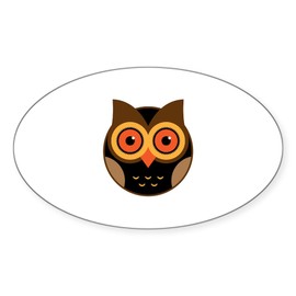 CafePress Wise Owl Sticker Oval Car Bumper Sticker