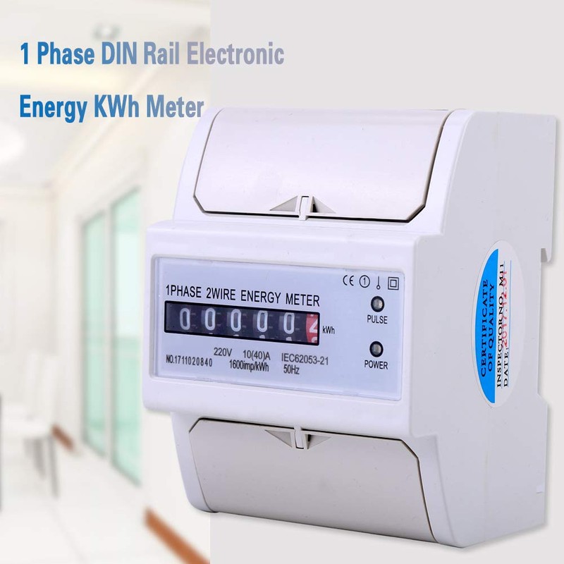 Energy Meter 1 Phase 2 Wire DIN Rail Electronic Energy