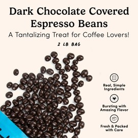 Nuts.com – Dark Chocolate Covered Espresso Bean – 2 Pound Bag, Great Snack for Adults, Good Source of Antioxidants & Caffeine – For Office, Holiday Gatherings & Home Snacking