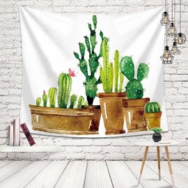 Wall Decor Green Cactus Fabric Tapestry Poster (3 sizes) Extra Large 200cmx150cm 2ea