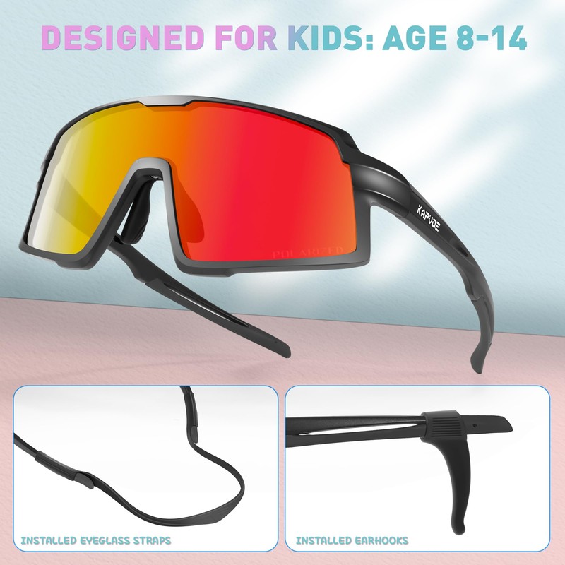 KAPVOE Children's Polarised Sunglasses Youth Baseball Sunglasses for Boys Girls