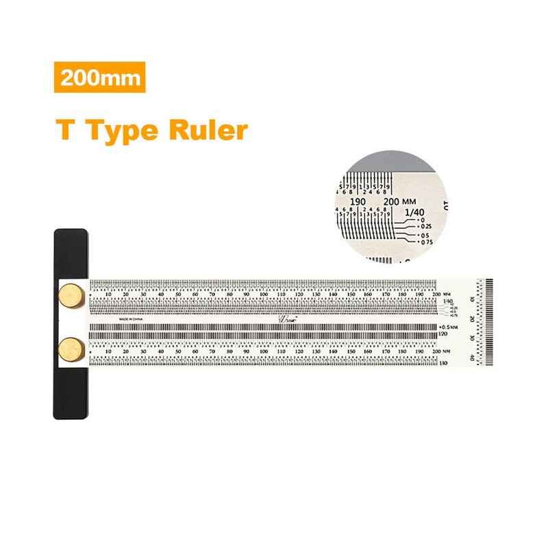 Ultra Accurate Marking T Ruler Stainless Steel Woodworking Scribing T