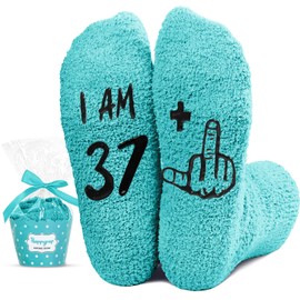 HAPPYPOP 38th Birthday Gifts for Men Women - Fuzzy 38 Year Old Socks, Best Gifts for 38 Year Old Man Woman Born in 1987